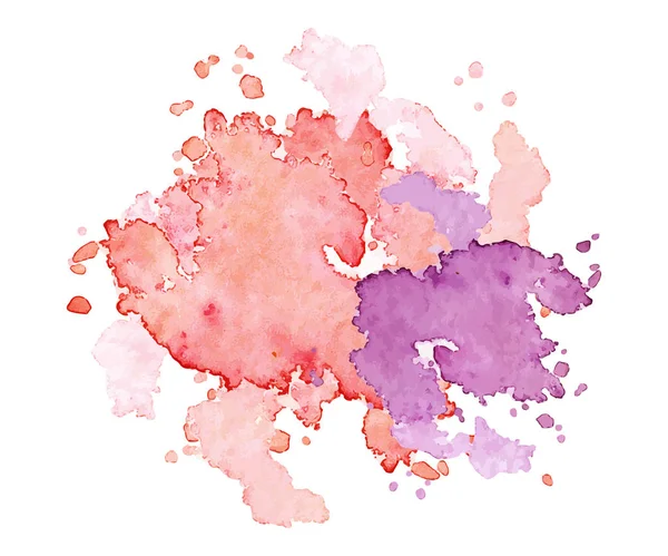 Forma de acuarela abstracta sobre fondo blanco. Color salpicadura mano dibujado vector de pintura — Vector de stock