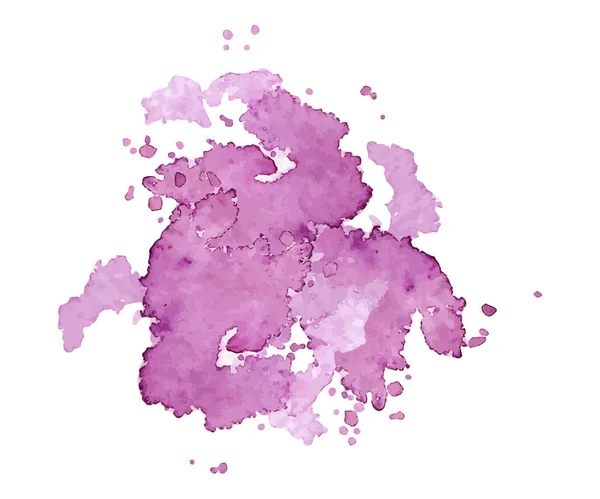 Forme abstraite d'aquarelle sur fond blanc. Peinture vectorielle dessinée à la main par éclaboussure de couleur — Image vectorielle