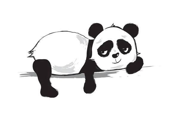 Милая панда медведя векторная иллюстрация Черно-белый — стоковый вектор