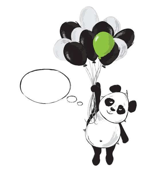 Um desenho animado de um urso panda com nariz preto.