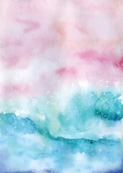 Aquarelle plage vue dessus abstrait paysage marin illustration — Image vectorielle