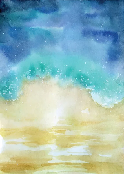 Akvarell Beach Top View absztrakt Seascape illusztráció — Stock Vector