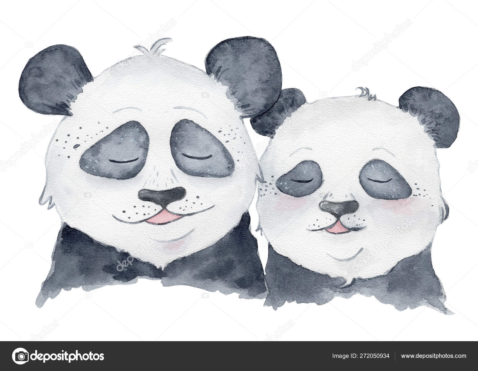 Urso Panda Desenhado à Mão Com Flores Desenho De Impressão Em