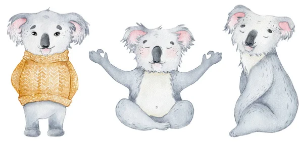 Koala orso simpatico animale personaggio acquerello illustrazione — Foto Stock