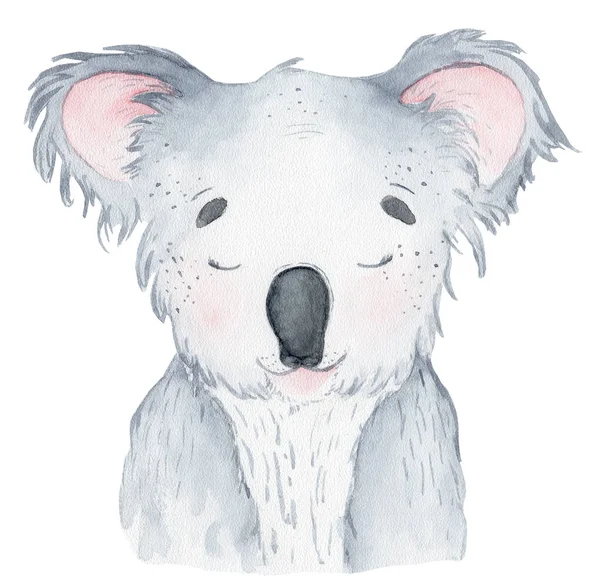 Koala oso lindo animal carácter acuarela ilustración — Foto de Stock