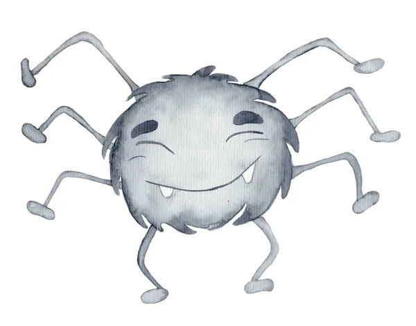 Niedlichen Aquarell Spinne Cartoon-Illustration — Stockfoto