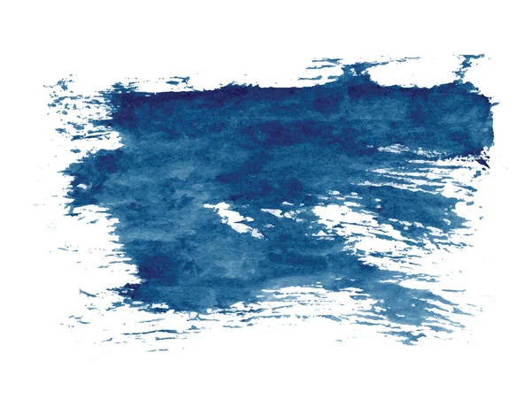 Abstrato aquarela formas azuis clássicos no fundo branco. Cor espirrando vetor desenhado à mão —  Vetores de Stock