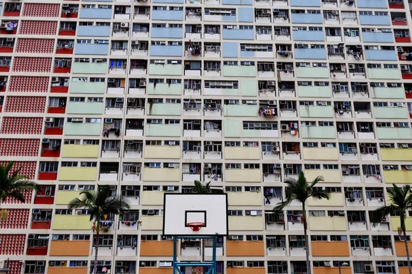 Vecchi Complessi Residenziali Pubblici Popolati Hong Kong — Foto Stock