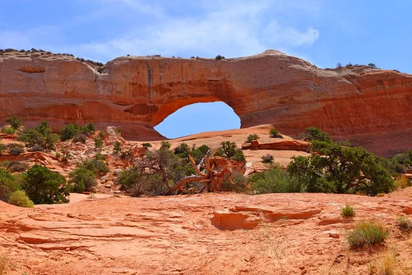 Schöner Wilson Bogen Ein Natursandsteinbogen Der Nähe Von Moab Utah — Stockfoto