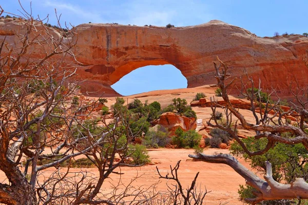 Ένα Φυσικό Ψαμμίτη Όμορφη Wilson Αψίδα Αψίδα Κοντά Moab Γιούτα — Φωτογραφία Αρχείου