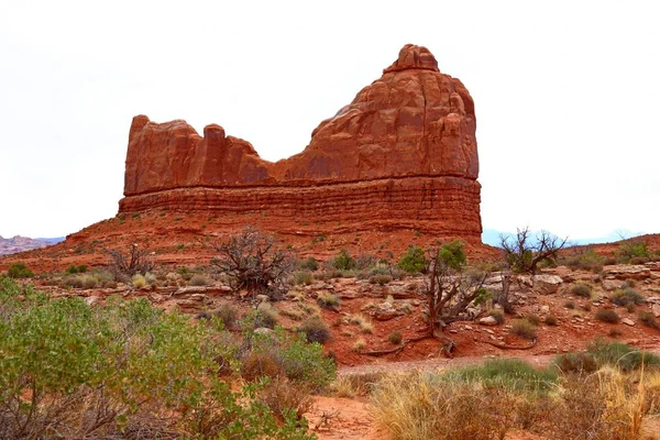 Schöne Landschaft Natürlichen Farben Bei Bögen Nationalpark Utah Vereinigte Staaten — Stockfoto