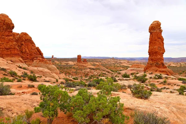 Schöne Landschaft Natürlichen Farben Bei Bögen Nationalpark Utah Vereinigte Staaten — Stockfoto