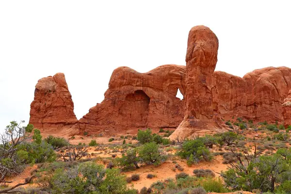 Slavný Dvojitý Oblouk Arches National Park Utah Usa — Stock fotografie