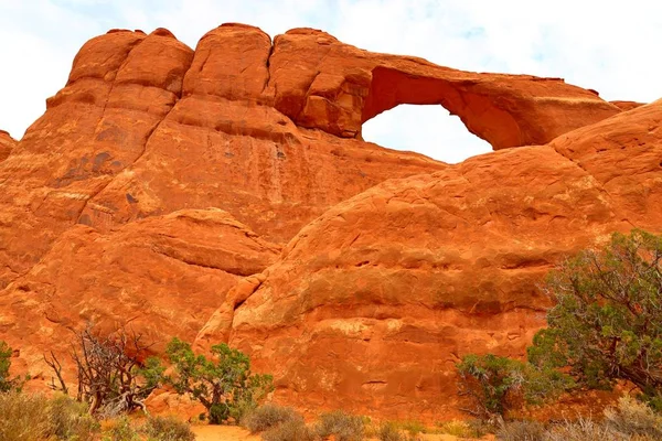 Schöne Landschaft Natürlichen Farben Bei Bögen Nationalpark Utah Vereinigte Staaten — Stockfoto