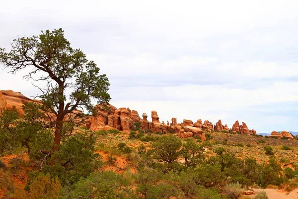 Güzel Manzara Doğal Renklerde Arches National Park Utah Abd — Stok fotoğraf