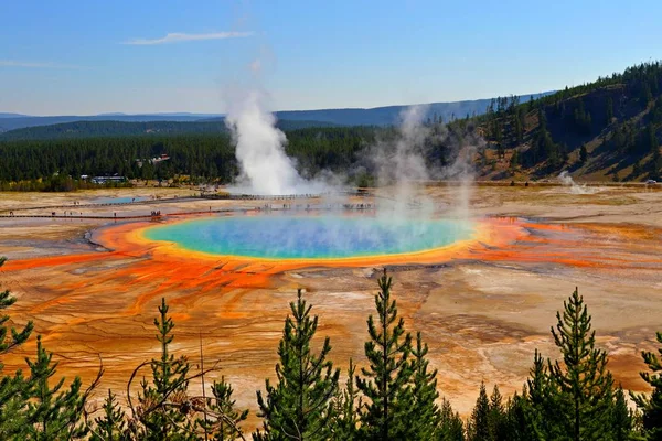 Grand Prismatic Spring Overlook Nel Parco Nazionale Yellowstone Wyoming Stati — Foto Stock