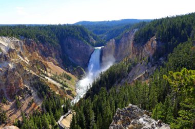 Lower Falls Lookout point, Grand Canyon of Yellowstone National Park, Wyoming, USA clipart