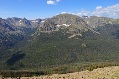 İz Ridge Road, Rocky Dağı Milli Parkı, Colorado, ABD den manzaralar.