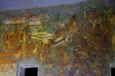 Ajanta mağaraları, Hindistan. Maharashtra eyalet Ajanta mağaralarda Budist anıtlar mağaralar vardır