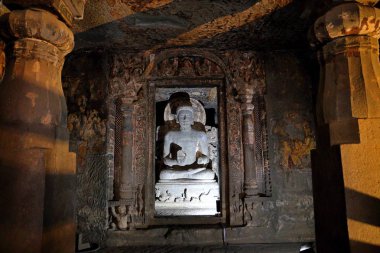 Ajanta mağaraları, Hindistan. Maharashtra eyalet Ajanta mağaralarda Budist anıtlar mağaralar vardır
