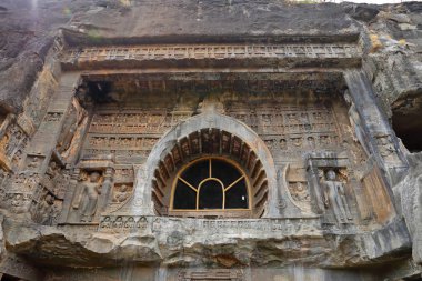 Ajanta mağaraları, Hindistan. Maharashtra eyalet Ajanta mağaralarda Budist anıtlar mağaralar vardır