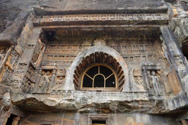 Ajanta mağaraları, Hindistan. Maharashtra eyalet Ajanta mağaralarda Budist anıtlar mağaralar vardır