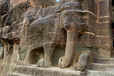 Ajanta mağaraları, Hindistan. Maharashtra eyalet Ajanta mağaralarda Budist anıtlar mağaralar vardır
