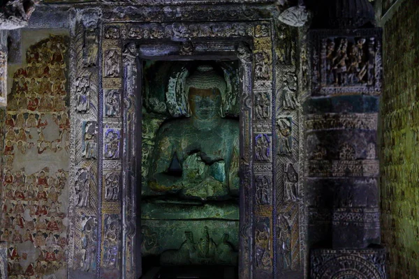 Ajanta Grottor Indien Ajantagrottorna Delstaten Maharashtra Buddhistiska Grottor Monument — Stockfoto