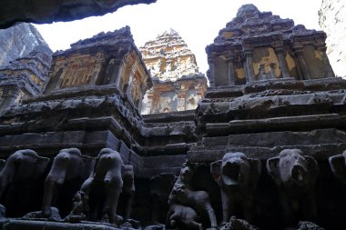 Ellora mağaraları Tapınağı, rock-Cut tapınaklar, Aurangabad, Maharashtra Merkezi Hindistan 