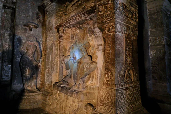 Temple Des Grottes Ellora Les Temples Rocheux Aurangabad Maharashtra Dans — Photo