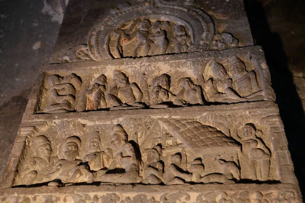 Templo Cavernas Ellora Templos Corte Rocha Aurangabad Maharashtra Centro Índia — Fotografia de Stock