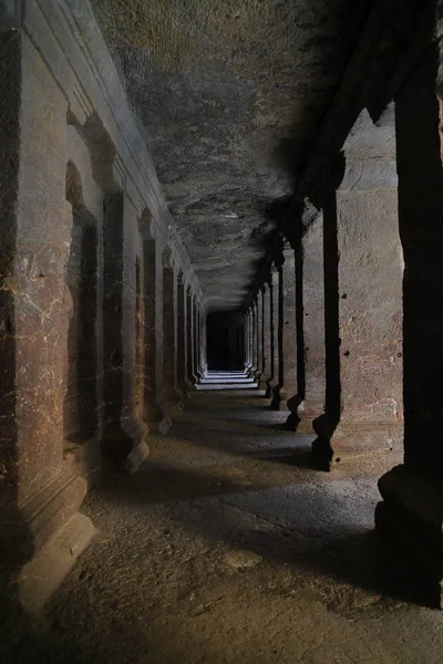 埃洛拉洞穴神庙 印度中部马哈拉施特拉邦的奥兰加巴德 岩石切割寺 — 图库照片