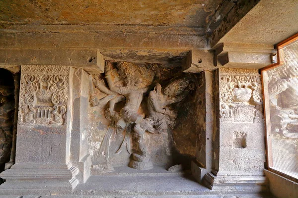 Templo Las Cuevas Ellora Los Templos Rocosos Aurangabad Maharashtra India —  Fotos de Stock