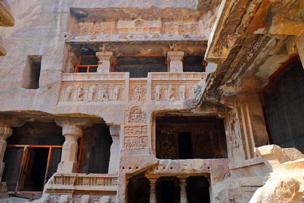 Храм Елленської Печери Скелі Зрізані Храми Ауланабад Махараштра Центральній Індії — стокове фото