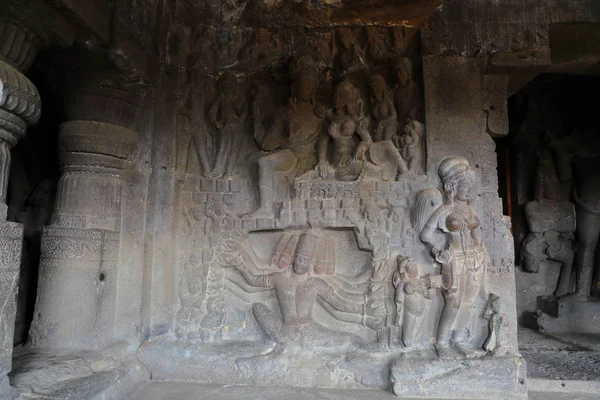 Templo Las Cuevas Ellora Los Templos Rocosos Aurangabad Maharashtra India —  Fotos de Stock