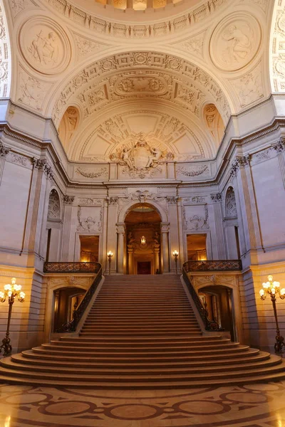 Interiér Radnice San Francisco Jedna Turistických Atrakcí San Franciscu Spojené — Stock fotografie