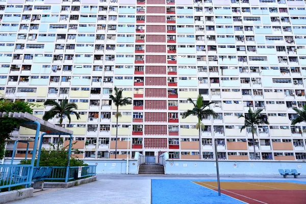 Vecchi Complessi Residenziali Pubblici Popolati Hong Kong Cina — Foto Stock