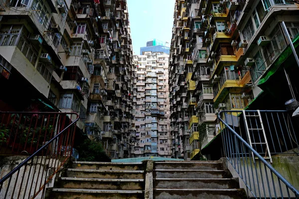 Vecchi Complessi Residenziali Pubblici Popolati Hong Kong Cina — Foto Stock