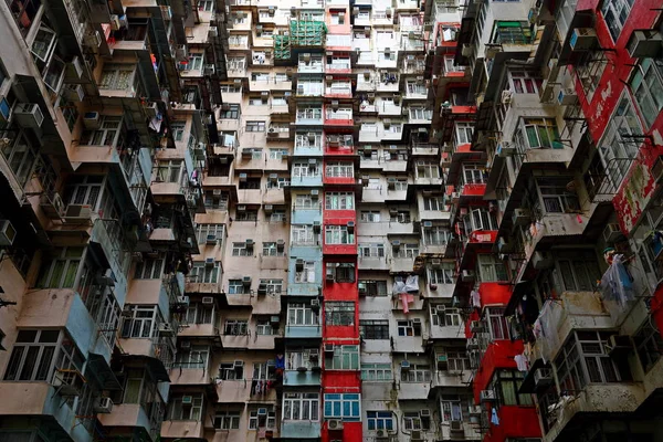 Vecchi Complessi Residenziali Pubblici Popolati Hong Kong Cina — Foto Stock