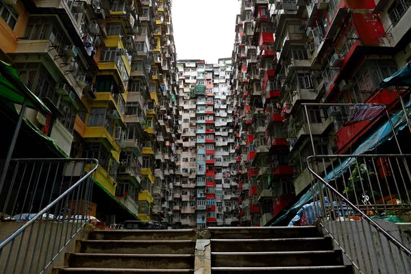 Vecchi Complessi Residenziali Pubblici Popolati Hong Kong Cina — Foto Stock