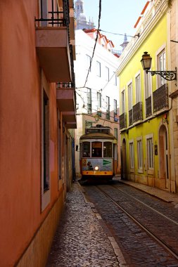 Alfama ünlü tramvay hattı, eski Lizbon mahalleler, Portekiz