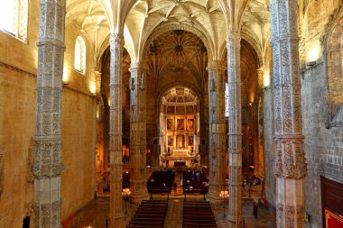 Mosteiro dos Jeronimos Lizbon Belem, Portekiz tarihi manastır (Unesco Dünya Mirası)
