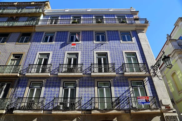 Bâtiments Traditionnels Colorés Avec Façade Tuiles Azulejo Dans Les Vieux — Photo