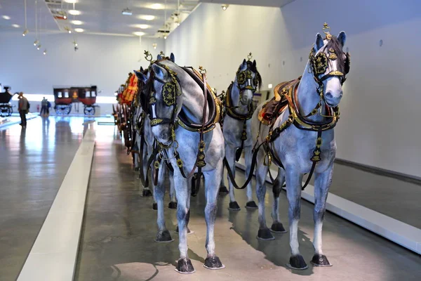 Exhibits Antique Carriages National Coach Museum Lisbon Portugal Museu Nacional — Stock Photo, Image
