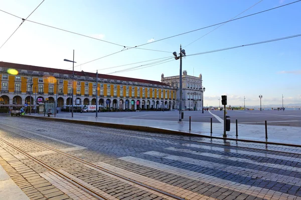 Praca Comercio Famosa Plaza Del Comercio Lisboa Portugal — Foto de Stock