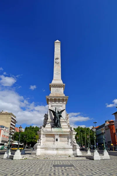 Monument Aux Restaurateurs Monumento Dos Restauradores Sur Place Restauradores Lisbonne — Photo