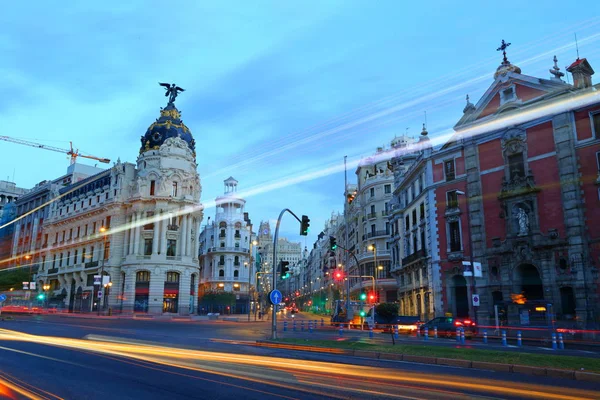 Stadsgezicht Aan Calle Alcala Gran Belangrijkste Winkelstraat Madrid Spanje Europa — Stockfoto