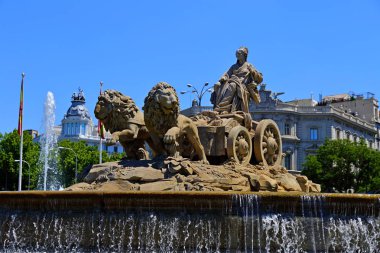 Plaza de Cibeles Çeşmesi Palacio de Comunicaciones, Madrid, İspanya