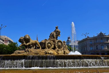 Plaza de Cibeles Çeşmesi Palacio de Comunicaciones, Madrid, İspanya