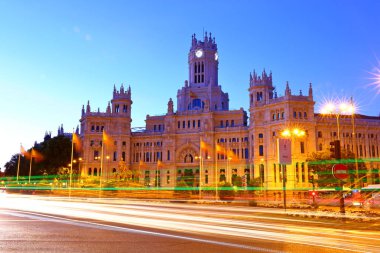 Plaza de Cibeles Çeşmesi Palacio de Comunicaciones, Madrid, İspanya